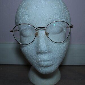 Amelia E. Waverley Gold Round Metal Eyeglasses Frames, Retro, 70s, Cottagecore